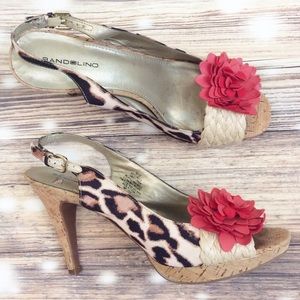 Bandolino Cyrille Flower Leopard Jute Leather Pump